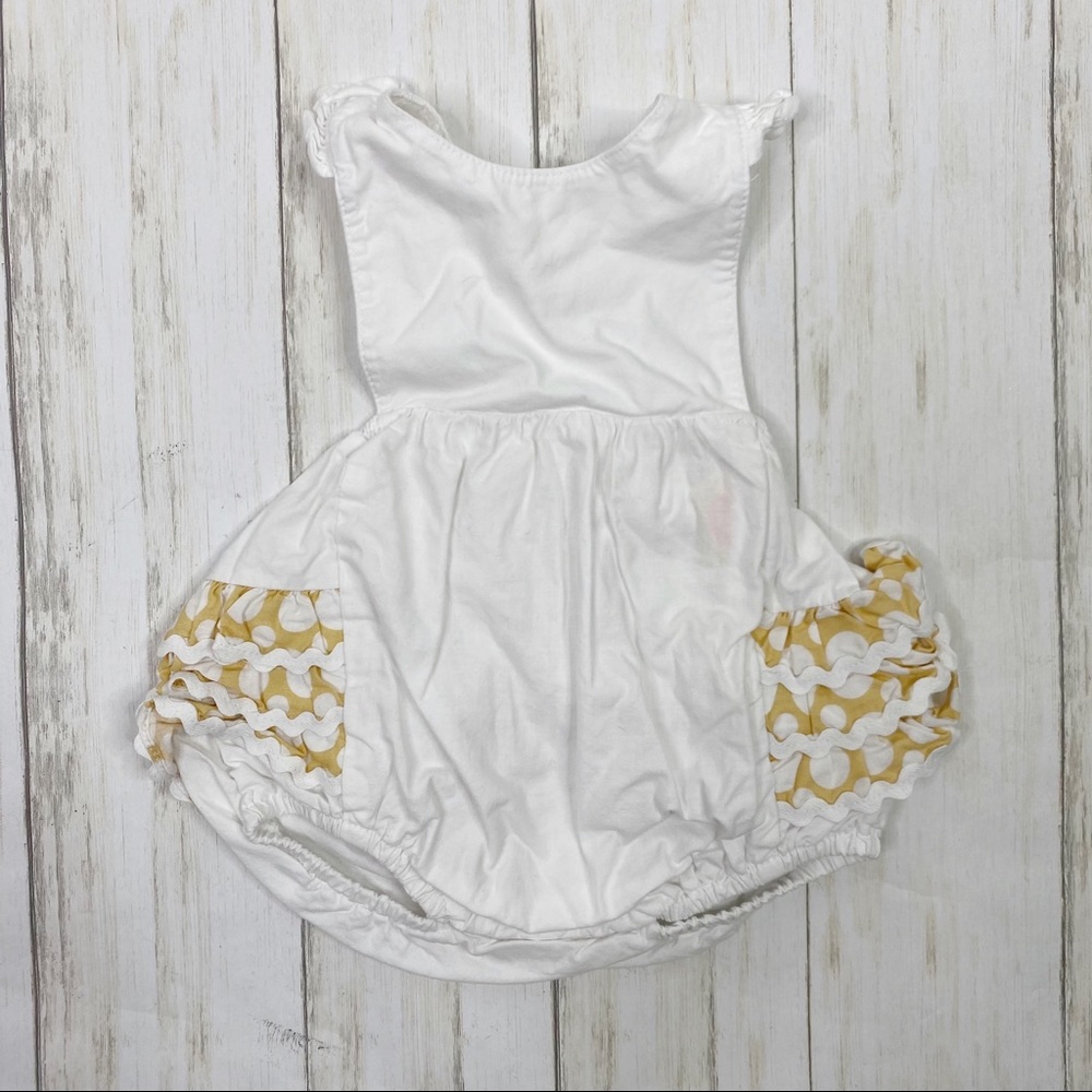 Southern Sunshine Kids White Ruffle Bubble Romper